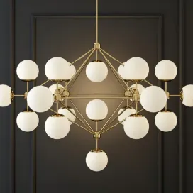 Chandelier modo chandelier white glass designed by jason miller
